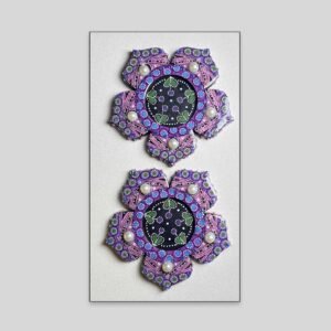 Decorative Floral Candle Holder Set – Purple Design