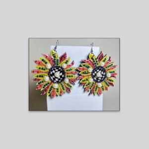 Artistic Floral Drop Earrings – Multicolor Bloom
