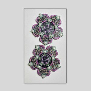 Decorative Floral Candle Holder Set – Pink & Black Design