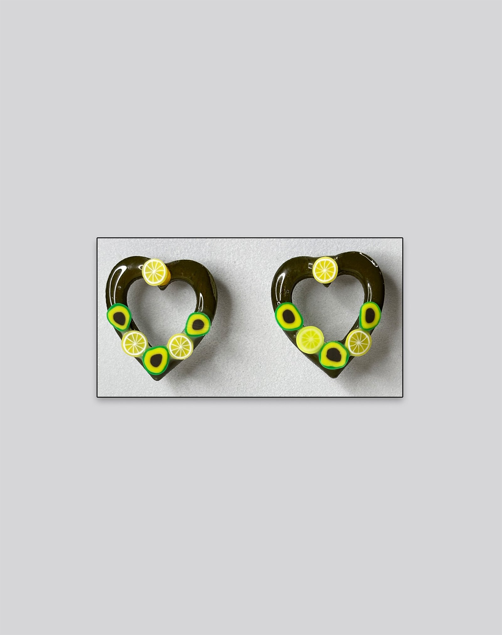 Artistic Heart Stud Earrings – Citrus Green