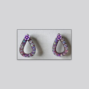 Artistic Teardrop Stud Earrings – Purple Crystal Look