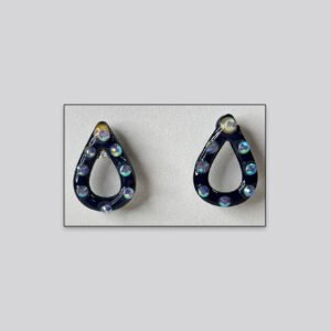 Artistic Teardrop Stud Earrings – Midnight Accent