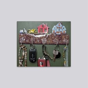 Artistic Home Scene Wall Key Holder